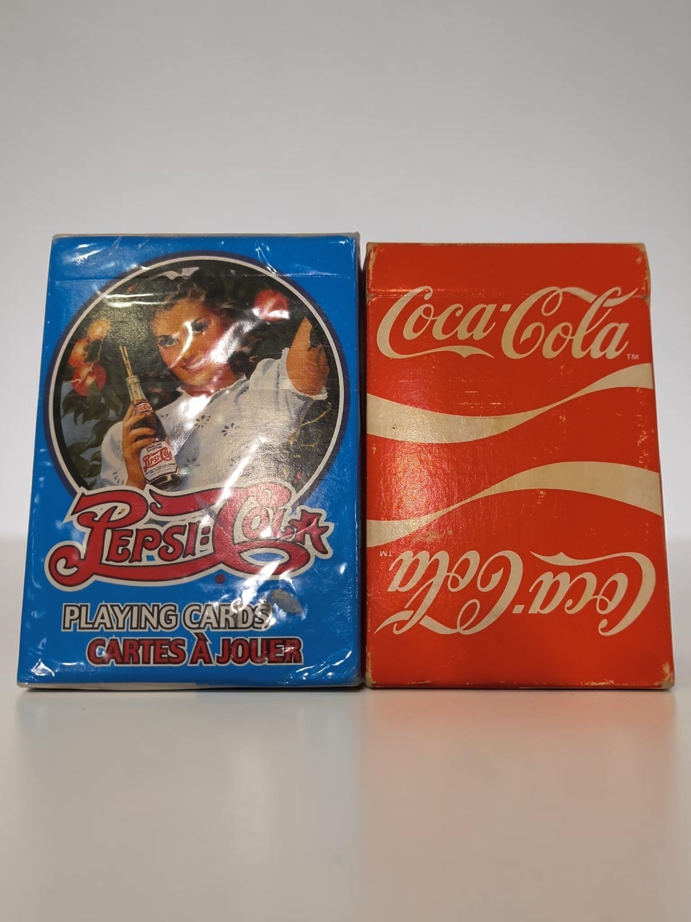 Vintage 1980's Pepsi-Cola & Coca-Cola Playing Cards - Blue & Red